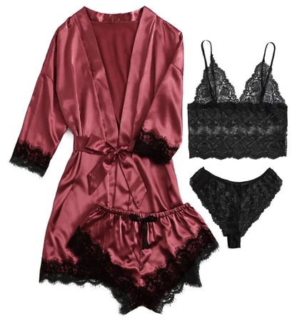 Conjunto Pijama Sexy Lingerie - 4 Peças
