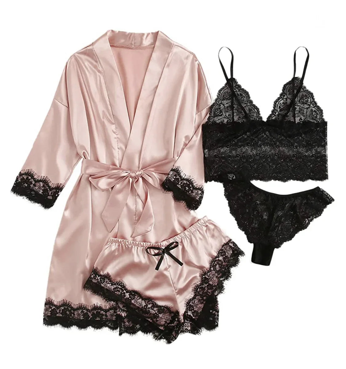 Conjunto Pijama Sexy Lingerie - 4 Peças