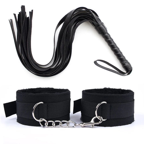 Conjunto Algema + Chicote Bondage BDSM