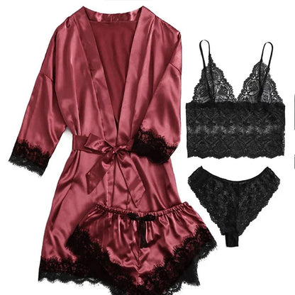 Conjunto Pijama Sexy Lingerie - 4 Peças