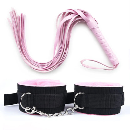 Conjunto Algema + Chicote Bondage BDSM