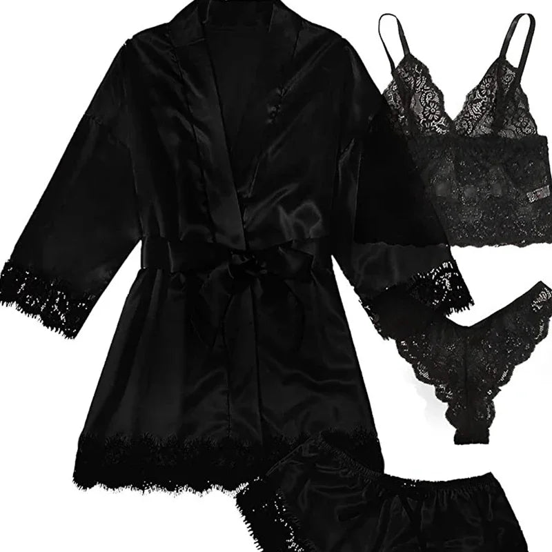 Conjunto Pijama Sexy Lingerie - 4 Peças