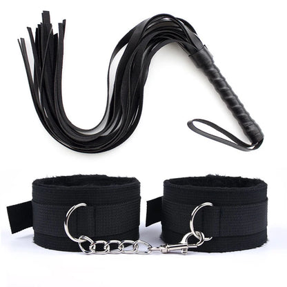Conjunto Algema + Chicote Bondage BDSM